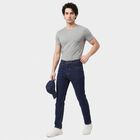 Men's Navy Blue Slim Fit Washed Jeans, गहरा नीला, small