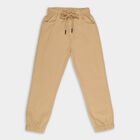 Boys' Beige Regular Fit Jogger Trousers, Khaki, small