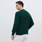 Men's Deep Forest Green Crew Neck Classic Pullover, Dark Green, small image number null