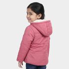 Girls Pink Hooded Puffer Jacket, Pink, small