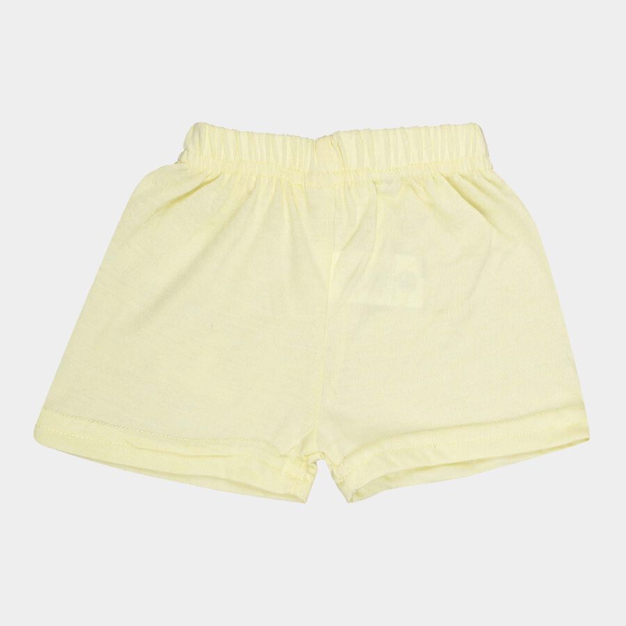 Infants Solid Elasticated Waist Half Pant, Yellow, large image number null