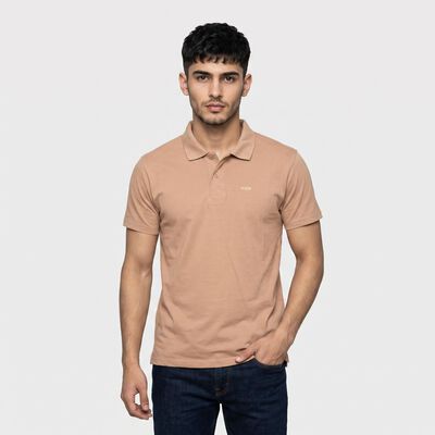 Men's Beige Polo Neck Polo T-Shirt