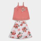 Girls' Top Skirt , Peach, small image number null