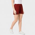 Women's Rust Regular Fit Printed Shorts, Rust, small