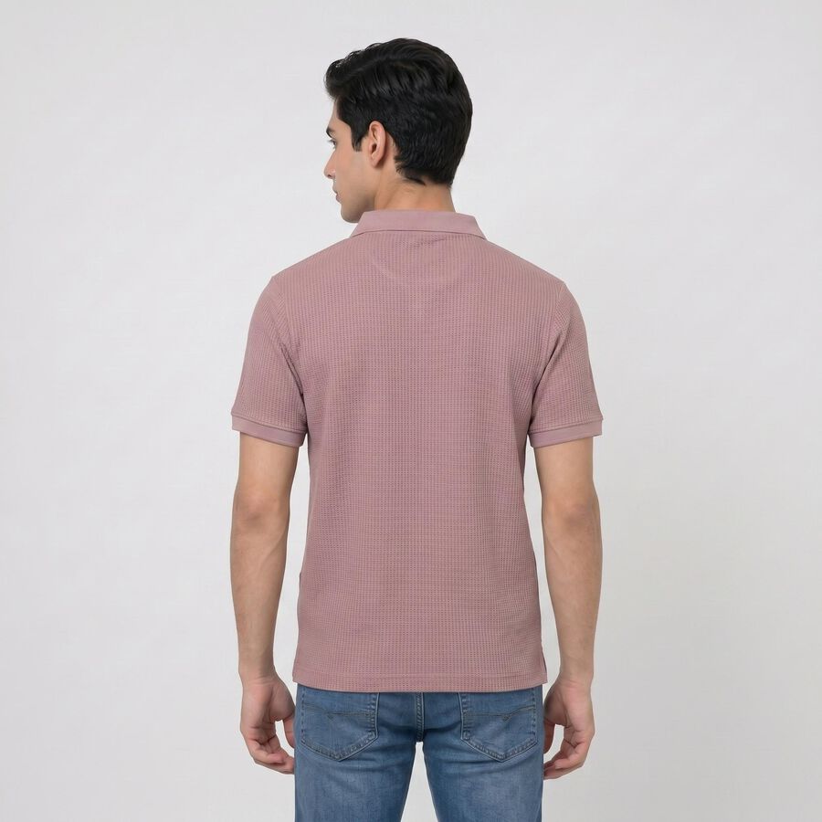Men's Pink Polo Neck Polo T-Shirt, गुलाबी, large