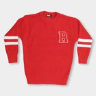 Boys Bright Cherry Red Crew Neck Casual Pullover, लाल, small image number null