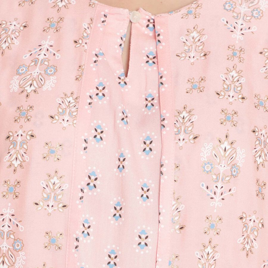 Solid 3/4Th Sleeves Kurta, Peach, large image number null