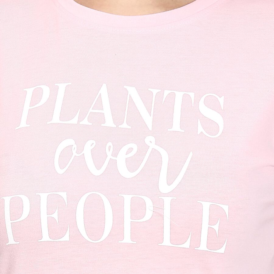 Ladies' Round Neck T-Shirt , Pink, large