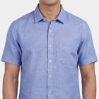 Men's Light Blue Classic Collar Casual Shirt, हल्का नीला, small