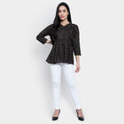 All Over Print A Line Kurti, काला, small image number null