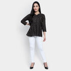 All Over Print A Line Kurti, Black, small image number null