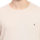Men's Round Neck Half Sleeves T-Shirt , Beige, small image number null