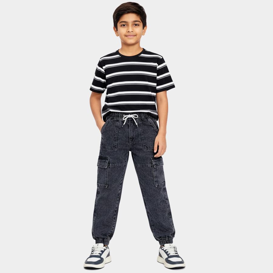 Boys' Jeans, गहरा ग्रे, large