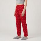 Women's Maroon Straight Fit Cat Lounge Pyjama, मरून, small
