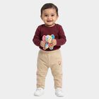 Infants Beige Straight Fit Floral Printed Cotton Pyjama, गहरा पीला, small