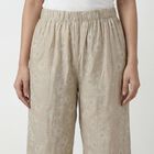 Women's Beige Minimalist Wide-Leg Palazzos, Beige, small