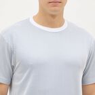 Men's Deep Blue Crew Neck Striped T-Shirt, गहरा नीला, small