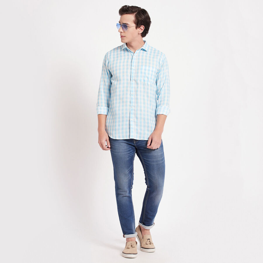 Checks Casual Shirt, Light Blue, large image number null