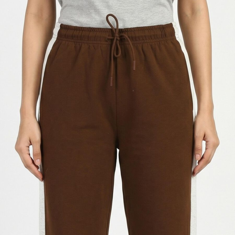 Women's Brown Regular Fit Solid Track Pants, Brown, large
