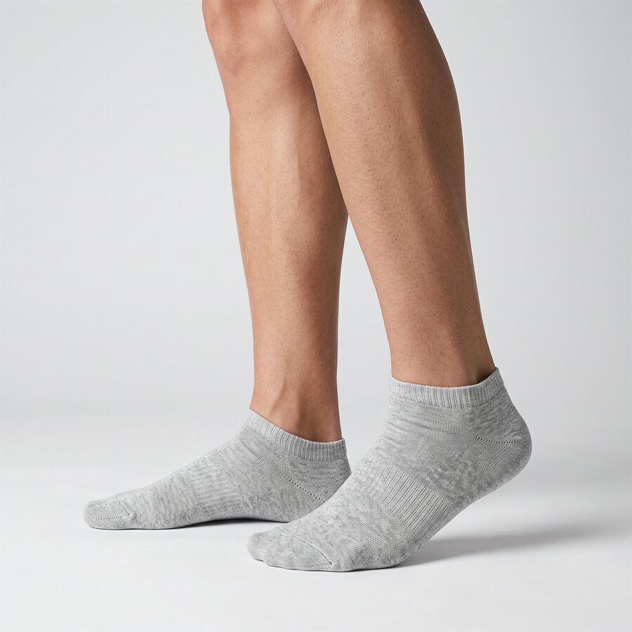 Men's Ankle Length Regular Fit Solid Pack of 3 Socks ( Black, Grey, White ), काला, large