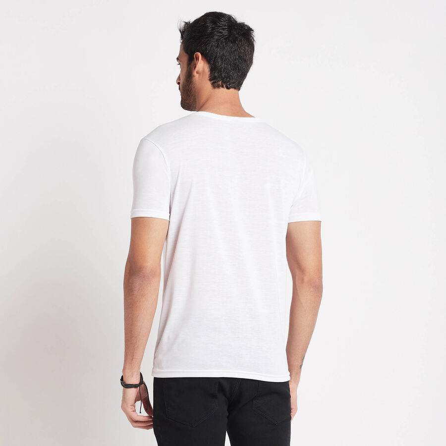 Round Neck T-Shirt, White, large image number null