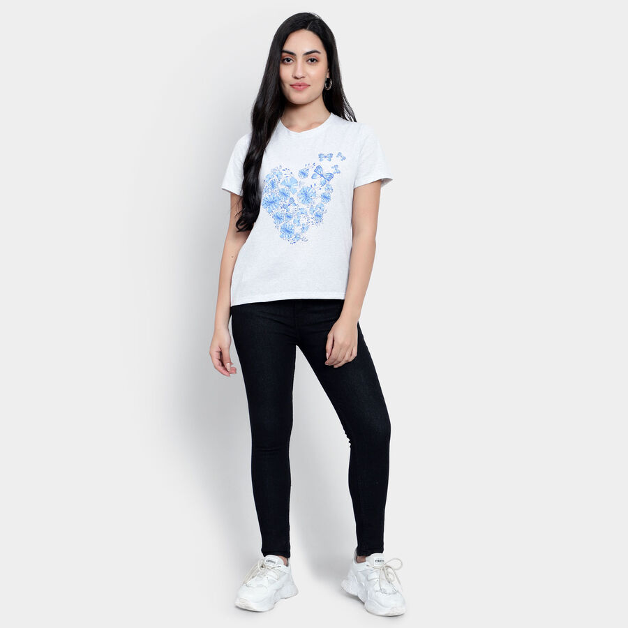 Round Neck T-Shirt, Ecru Melange, large image number null