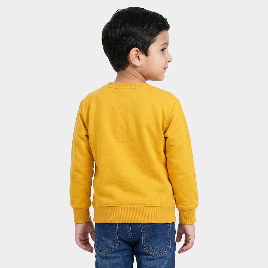 Boys' Yellow Crew Neck Pullover Sweatshirt, Yellow, large