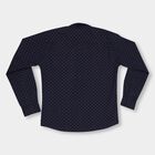Boys' Deep Midnight Navy Blue Cotton Classic Casual Shirt, Navy Blue, small image number null