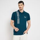 Men's Collared Half Sleeves T-Shirt , टील ब्लू, small image number null