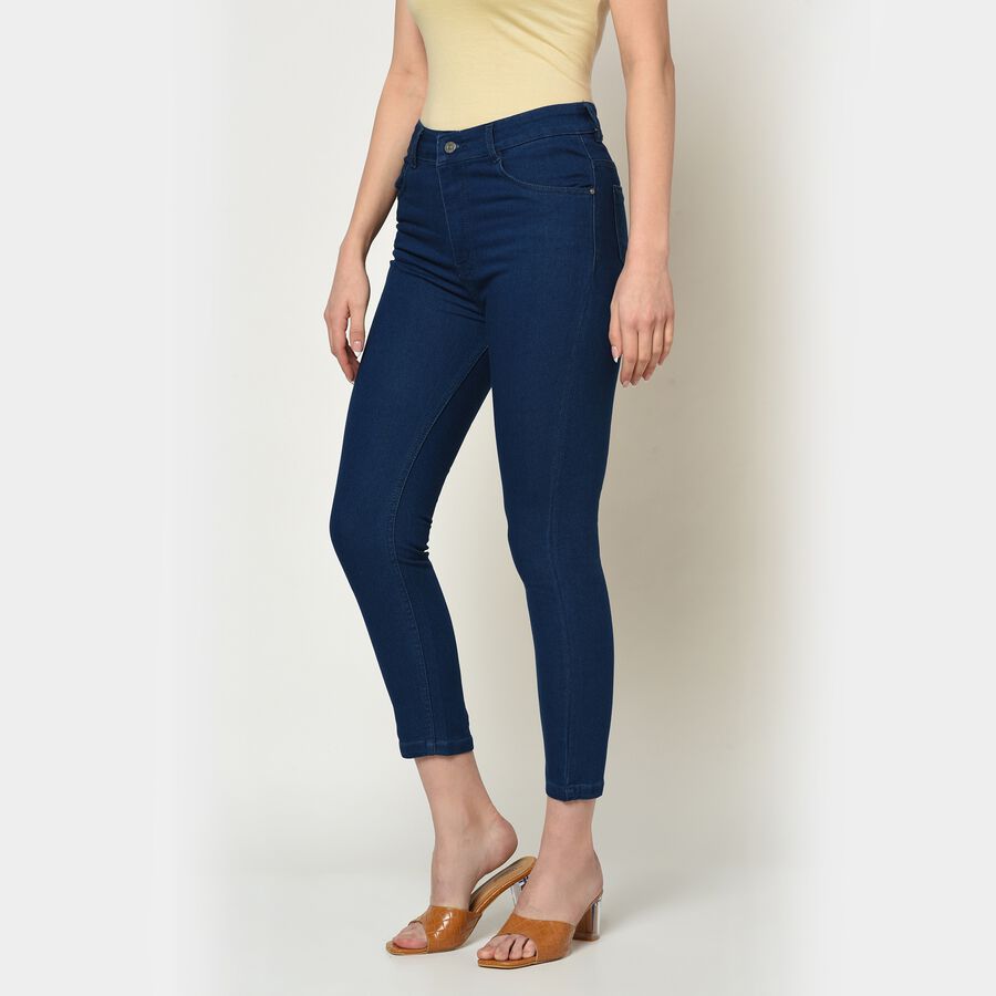 High Rise Skinny Jeans, Dark Blue, large image number null