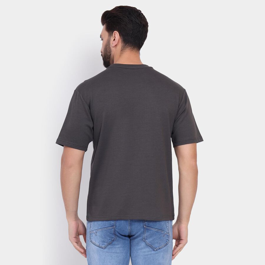 Men's Round Neck Half Sleeves T-Shirt , Dark Grey, large image number null
