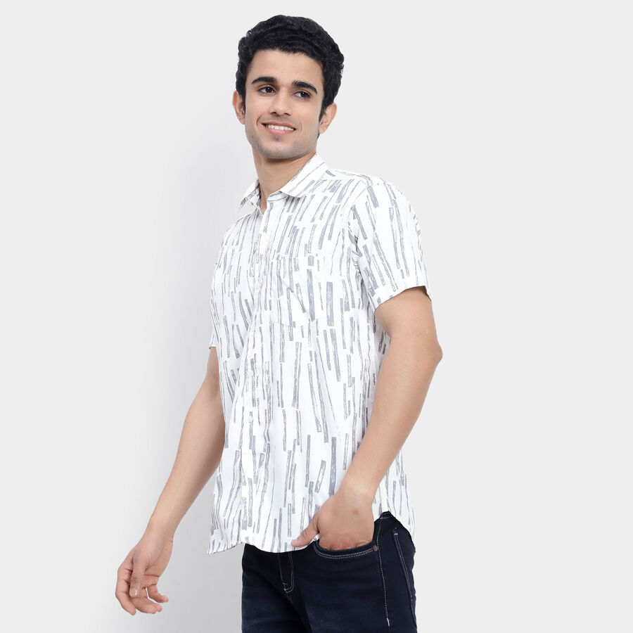 Cotton Printed Casual Shirt, White, large image number null