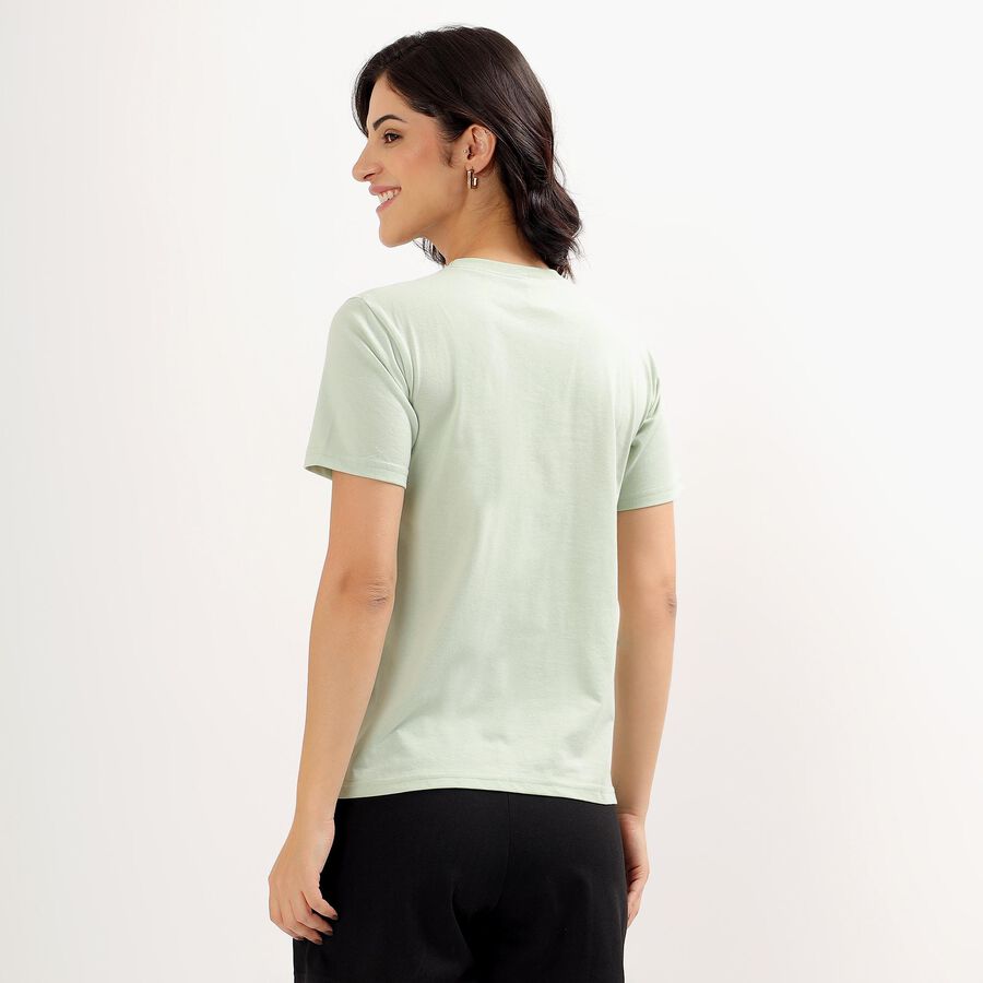 Women's Light Sage Green Round Neck T-Shirt, Light Green, large image number null