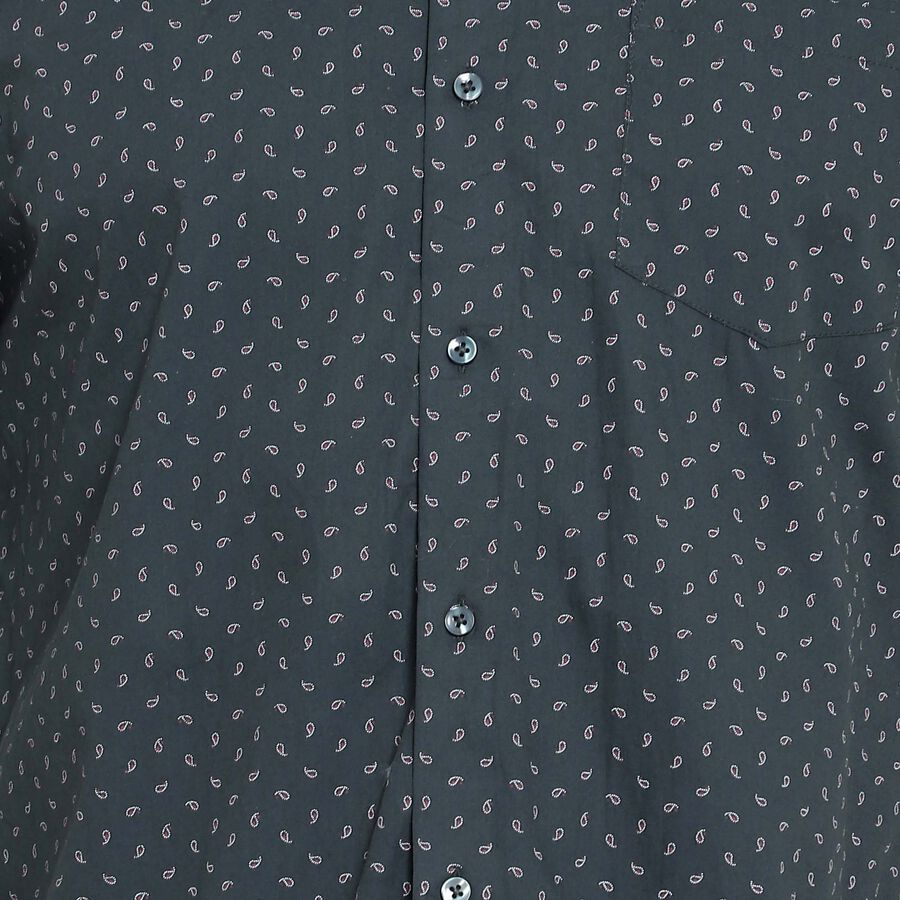 Cotton Printed Formal Shirt, Dark Green, large image number null