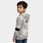 Boys Light Grey Hooded Neck Printed Sweatshirt, Light Grey, small image number null