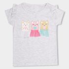 Girls' 100% Cotton T-Shirt , मिश्रित हल्का ग्रे, small image number null