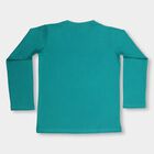 Boys' Teal Green Cotton Blend Round Neck Casual T-Shirt, Dark Green, small image number null