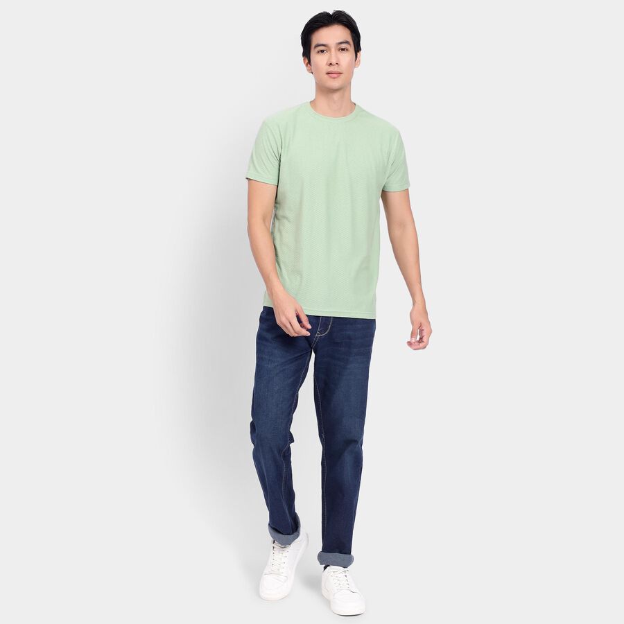 Men's Round Neck Half Sleeves T-Shirt, Light Green, large image number null