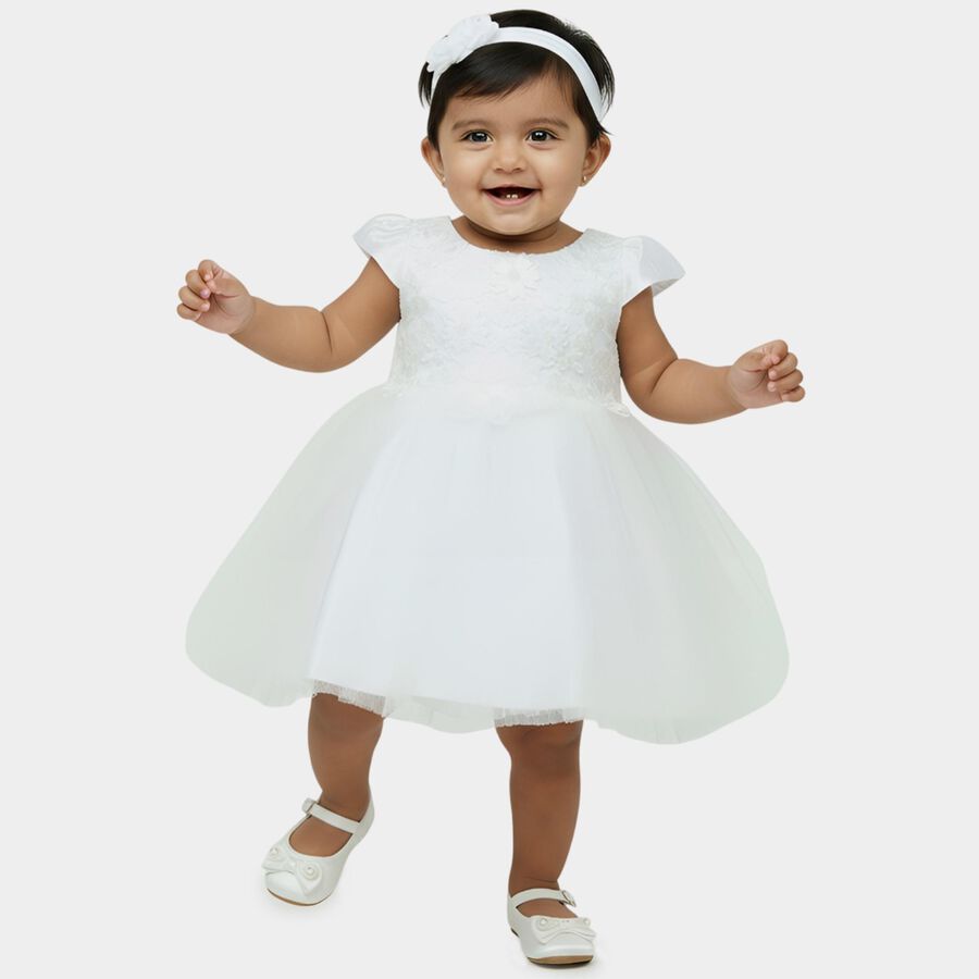 Infants' Minimalist Daily Wear Frock, White, large