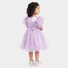 Girls' Lilac Fit and Flare Sequin Bodice Tulle Party Wear Frock, Lilac, small