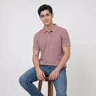 Men's Pink Polo Neck Polo T-Shirt, गुलाबी, small