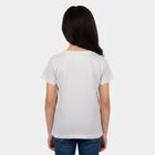 Girls White Round Neck Casual T-Shirt, सफ़ेद, small