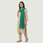 Women's Green Solid Dupatta, गहरा हरा, small