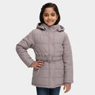 Girls Light Grey Hooded Casual Jacket, Light Grey, small image number null