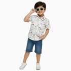 Boys White Cotton Half Sleeve Classic Casual Shirt, White, small image number null