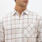 Men's Muted Beige Cotton Classic Collar Casual Shirt, Beige, small image number null