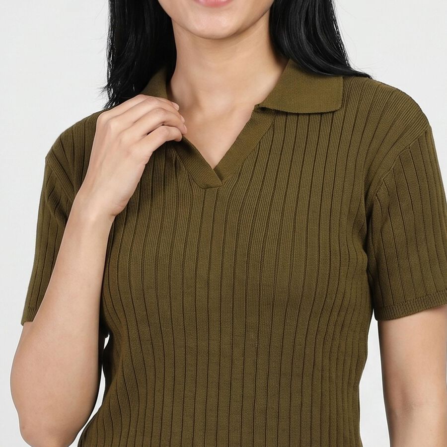 Women's Olive Green Top, Olive, large