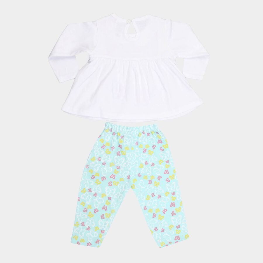 Infants Cotton Round Neck Hipster Set, Aqua, large image number null