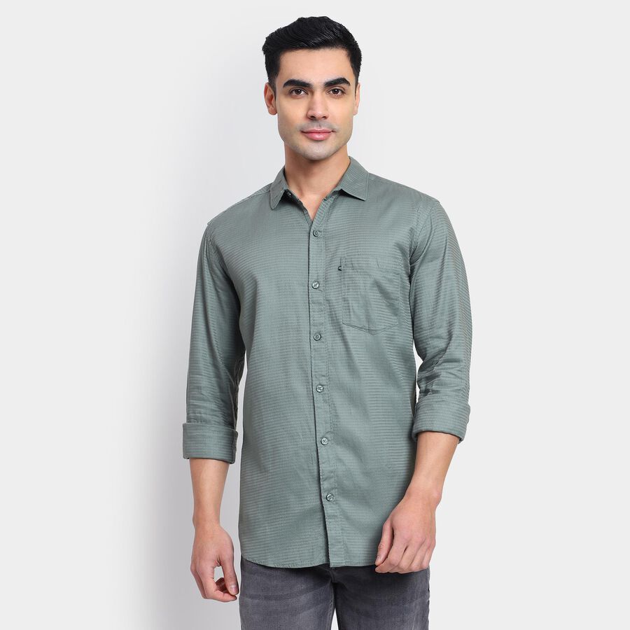 Men's 100% Cotton Casual Shirt , Olive, large image number null
