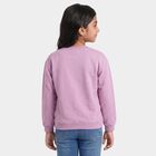 Girls' Lilac Crew Neck Pullover Sweatshirt, लाइलेक, small
